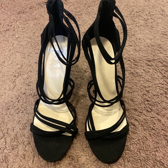 2 FOR $20 Marc Fisher Rhoda Sandals 4" Heels Faux Suede Strappy Stilettos 10 - Picture 3 of 7